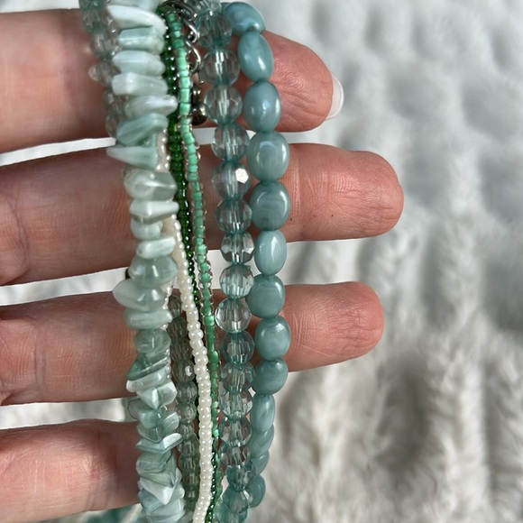 Vintage 80s Twist Beads Choker Multi-Strand Necklace - Picture 6 of 7